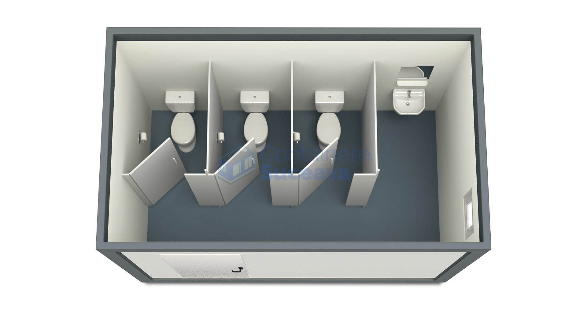 container sanitar suceava 4metri 3wc gri